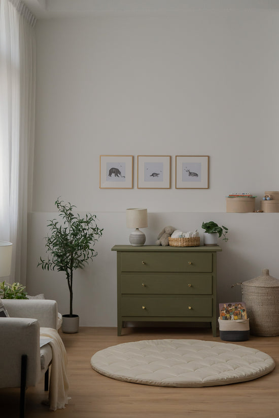 Round Baby Play Mat - Soft Ecru