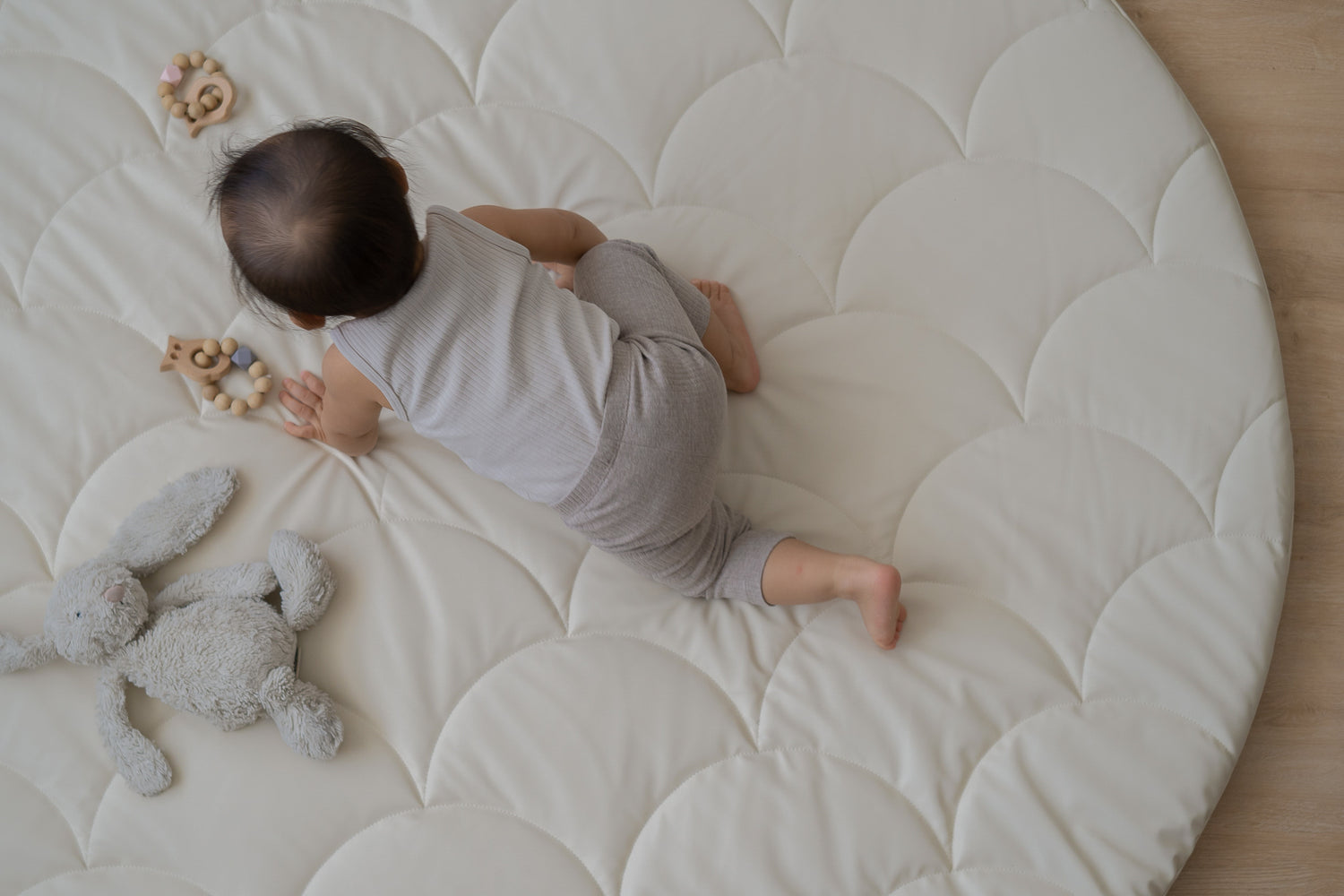 Round Baby Play Mat - Soft Ecru